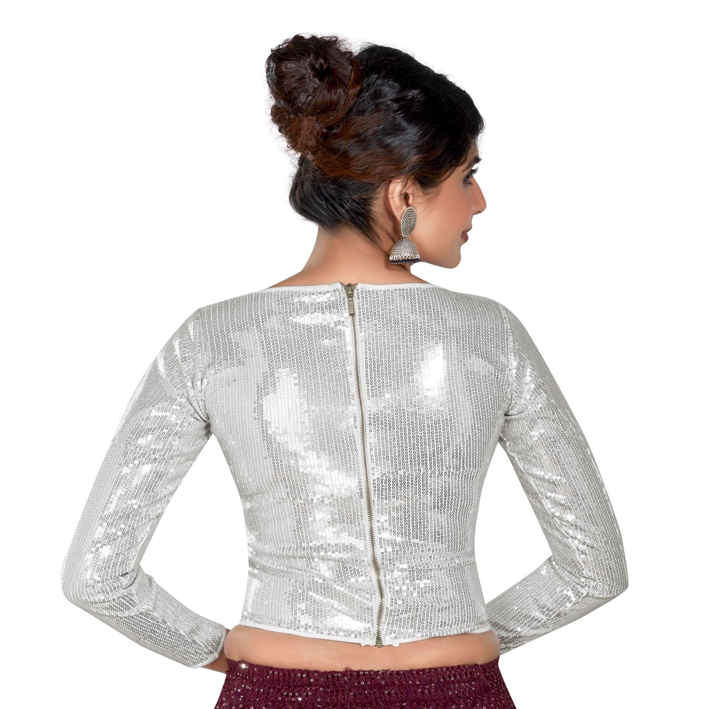 Priya Saree Blouse - Silver