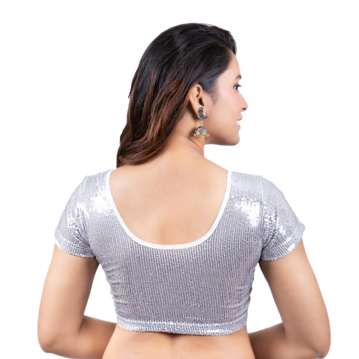 Rani Saree Blouse - Silver