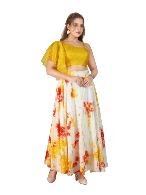 Tie Dye Skirt - Long Boho Maxi Skirt - Indian Chaniya Lehenga - Handmade Indian Skirt - Bohemian Maxi Skirt - Long Skirt with Pockets