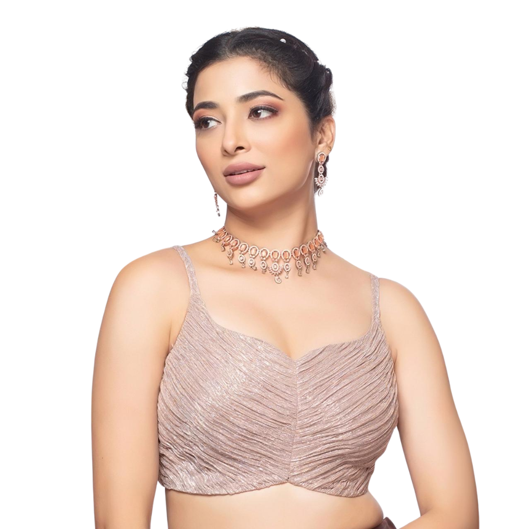 Kareena Saree Blouse - Birthday Pink, Handmade Indian Crush Fabric Sleeveless Saree Blouse for Women Readymade USA, Choli Blouse for Sari